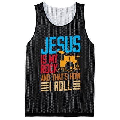 Jesus Is My Rock And That Is How I Roll Christian Mesh Reversible Basketball Jersey Tank