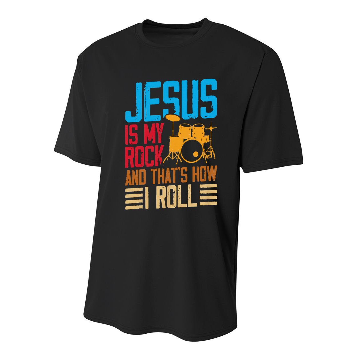 Jesus Is My Rock And That Is How I Roll Christian Youth Performance Sprint T-Shirt