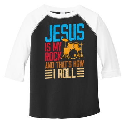 Jesus Is My Rock And That Is How I Roll Christian Toddler Fine Jersey T-Shirt