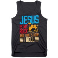 Jesus Is My Rock And That Is How I Roll Christian Tank Top