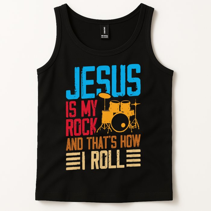 Jesus Is My Rock And That Is How I Roll Christian Tank Top