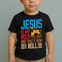 Jesus Is My Rock And That Is How I Roll Christian Toddler T-Shirt