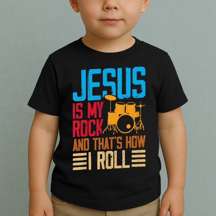 Jesus Is My Rock And That Is How I Roll Christian Toddler T-Shirt