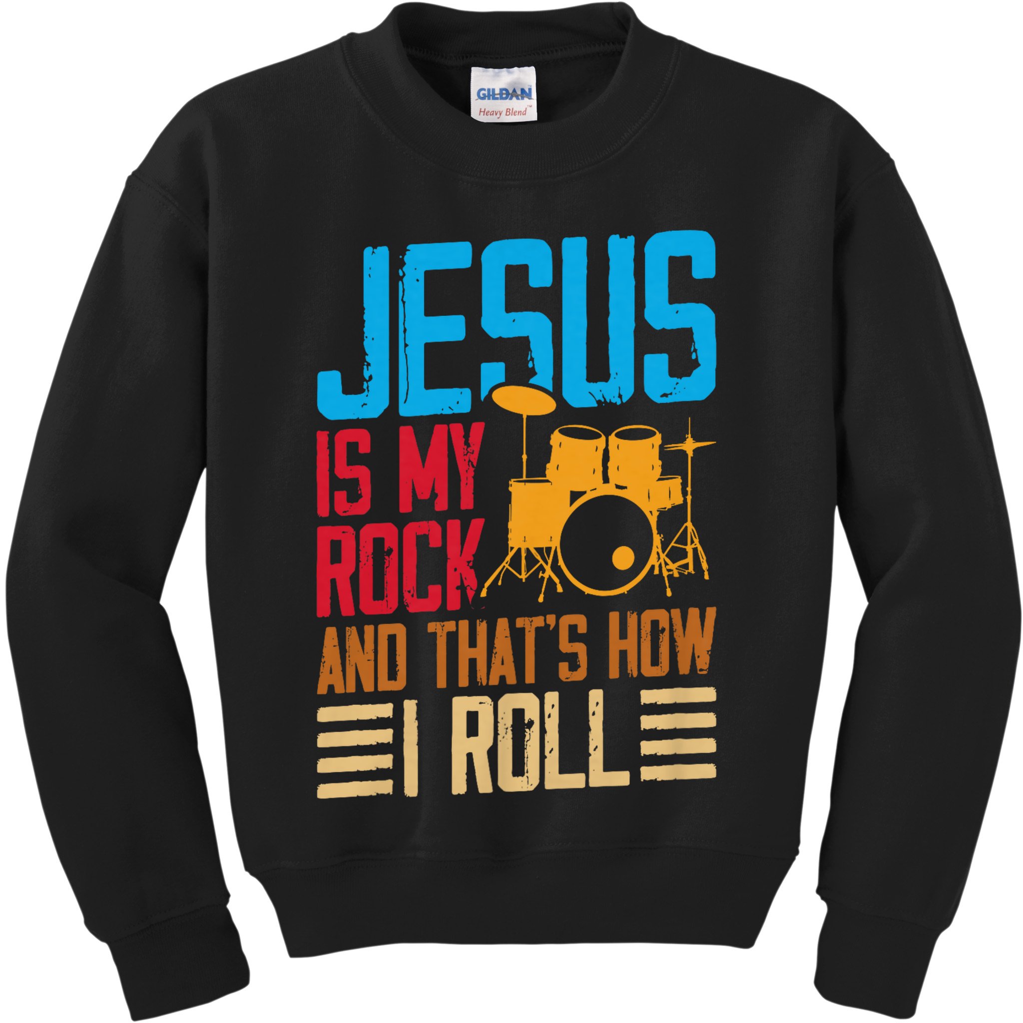 Jesus Is My Rock And That Is How I Roll Christian Kids Sweatshirt
