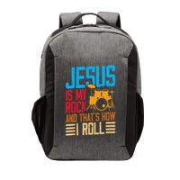 Jesus Is My Rock And That Is How I Roll Christian Vector Backpack