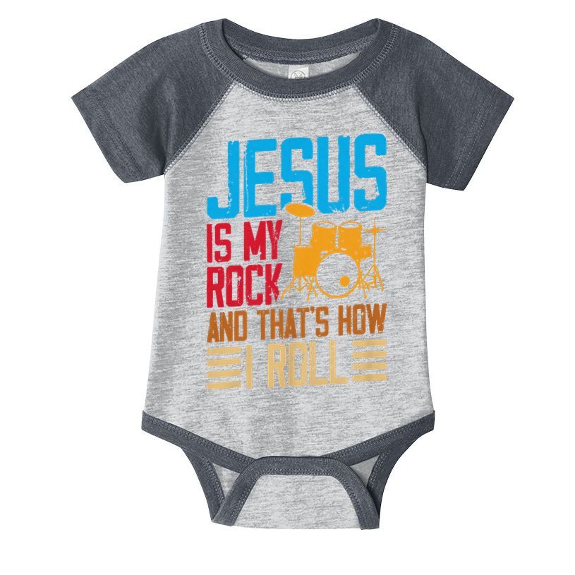 Jesus Is My Rock And That Is How I Roll Christian Infant Baby Jersey Bodysuit