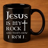 Jesus Is My Rock And That’s How I Roll 11oz C Handle Ceramic Mug
