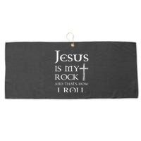 Jesus Is My Rock And That’s How I Roll Large Microfiber Waffle Golf Towel