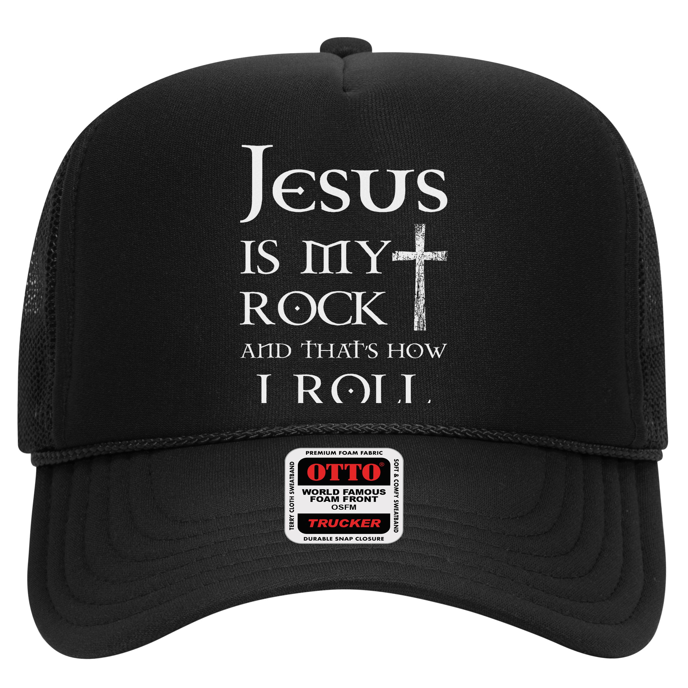 Jesus Is My Rock And That’s How I Roll Trucker Hat