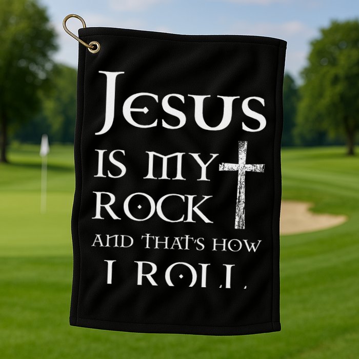 Jesus Is My Rock And That’s How I Roll Golf Towel