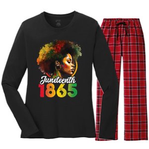 Juneteenth Is My Independence Day Black Pride Women's Long Sleeve Flannel Pajama Set 