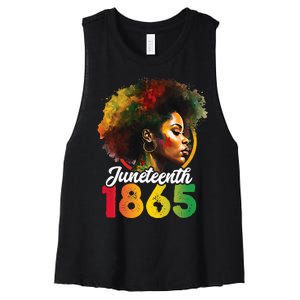 Juneteenth Is My Independence Day Black Pride Women's Racerback Cropped Tank