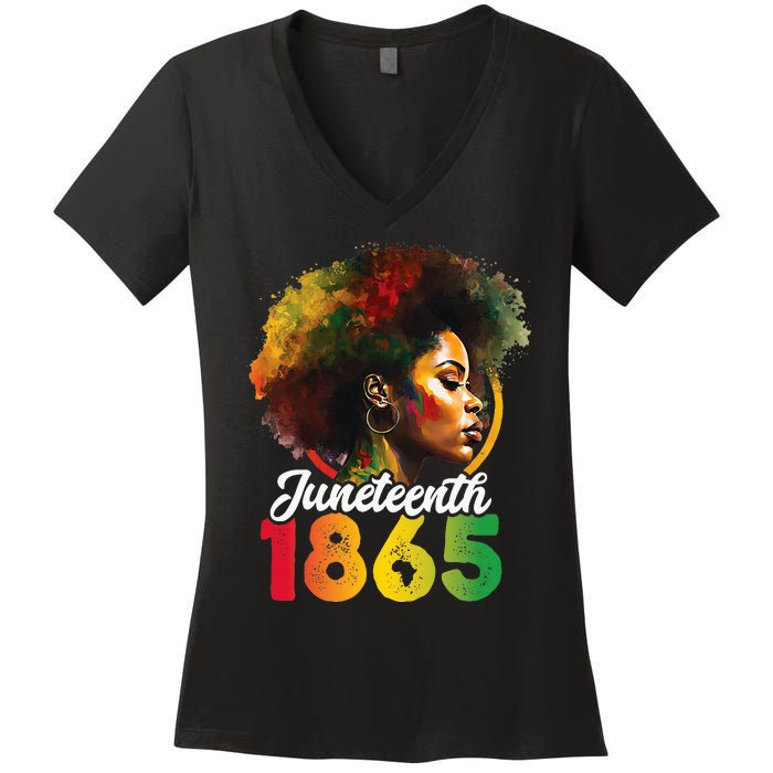 Juneteenth Is My Independence Day Black Pride Women's V-Neck T-Shirt