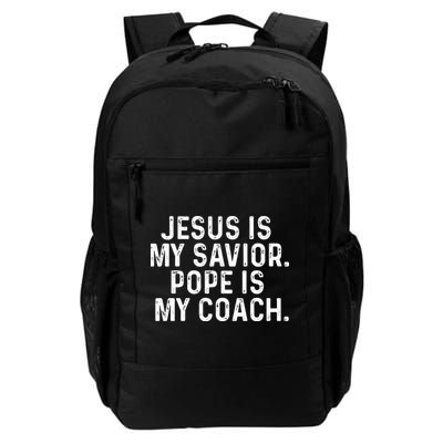 Jesus Is My Savior Pope Is My Coach Religious Backpack