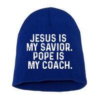 Jesus Is My Savior Pope Is My Coach Religious Short Acrylic Beanie