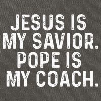 Jesus Is My Savior Pope Is My Coach Religious Cotton Canvas Backpack