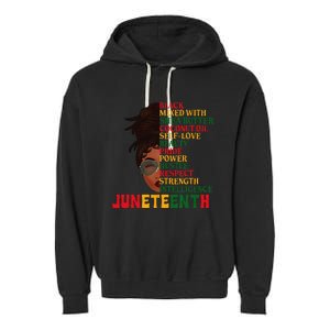 Juneteenth Is My Independence Day Black Wo Black Pride Garment-Dyed Fleece Hoodie