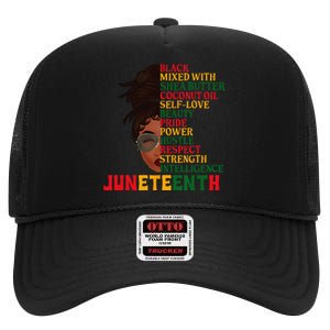 Juneteenth Is My Independence Day Black Wo Black Pride High Crown Mesh Back Trucker Hat