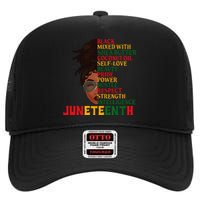 Juneteenth Is My Independence Day Black Wo Black Pride High Crown Mesh Back Trucker Hat