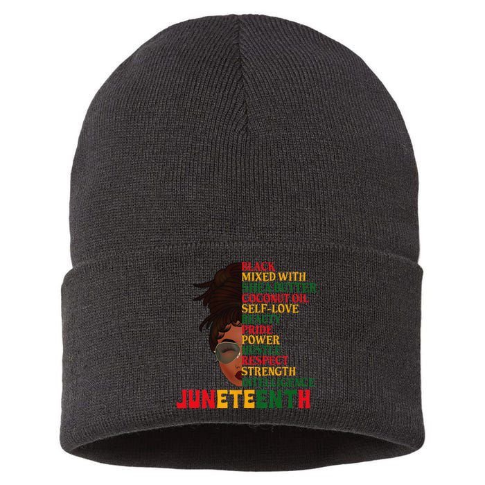 Juneteenth Is My Independence Day Black Wo Black Pride Sustainable Knit Beanie