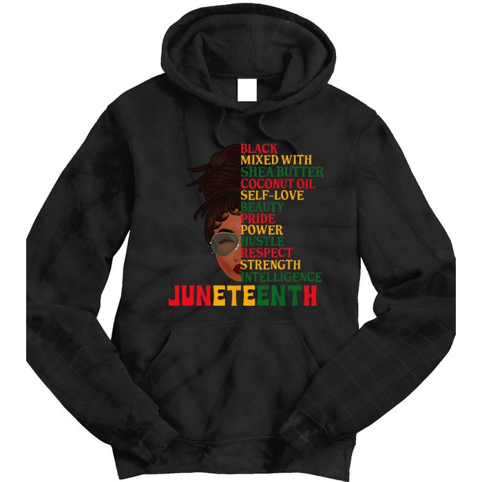 Juneteenth Is My Independence Day Black Wo Black Pride Tie Dye Hoodie