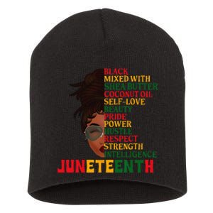 Juneteenth Is My Independence Day Black Wo Black Pride Short Acrylic Beanie