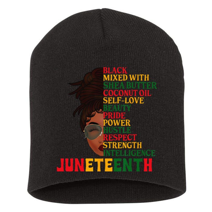 Juneteenth Is My Independence Day Black Wo Black Pride Short Acrylic Beanie