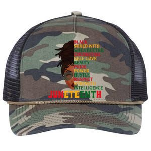 Juneteenth Is My Independence Day Black Wo Black Pride Retro Rope Trucker Hat Cap