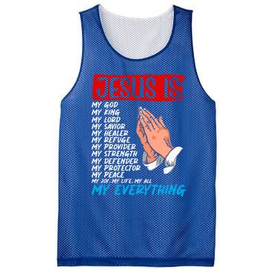 Jesus Is My God My King My Lord My Savior Christian Jesus Great Gift Mesh Reversible Basketball Jersey Tank