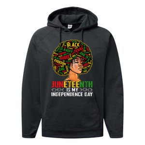 Juneteenth Is My Independence Day Black Melanin Performance Fleece Hoodie