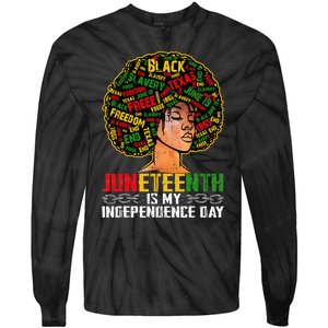 Juneteenth Is My Independence Day Black Melanin Tie-Dye Long Sleeve Shirt