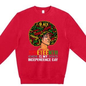 Juneteenth Is My Independence Day Black Melanin Premium Crewneck Sweatshirt