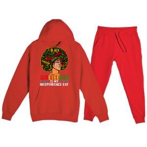 Juneteenth Is My Independence Day Black Melanin Premium Hooded Sweatsuit Set