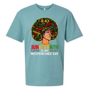 Juneteenth Is My Independence Day Black Melanin Sueded Cloud Jersey T-Shirt