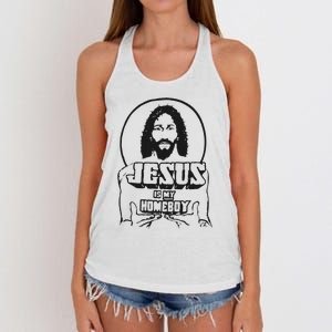 Jesus Is My Homeboy Women's Knotted Racerback Tank