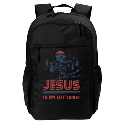 Jesus Is My Lift Ticket Retro Skiing Funny God Backpack