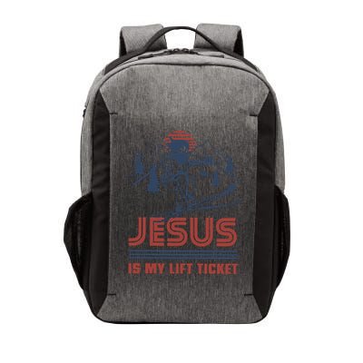Jesus Is My Lift Ticket Retro Skiing Funny God Vector Backpack