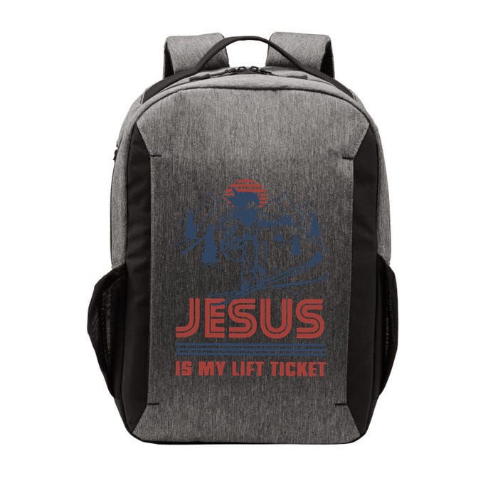 Jesus Is My Lift Ticket Retro Skiing Funny God Vector Backpack
