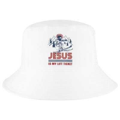 Jesus Is My Lift Ticket Retro Skiing Funny God Cool Comfort Performance Bucket Hat