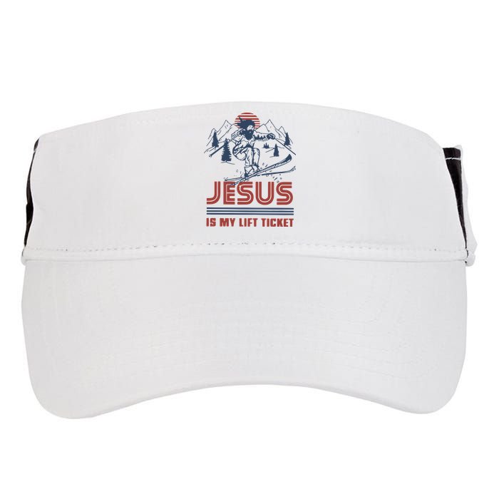 Jesus Is My Lift Ticket Retro Skiing Funny God Adult Drive Performance Visor
