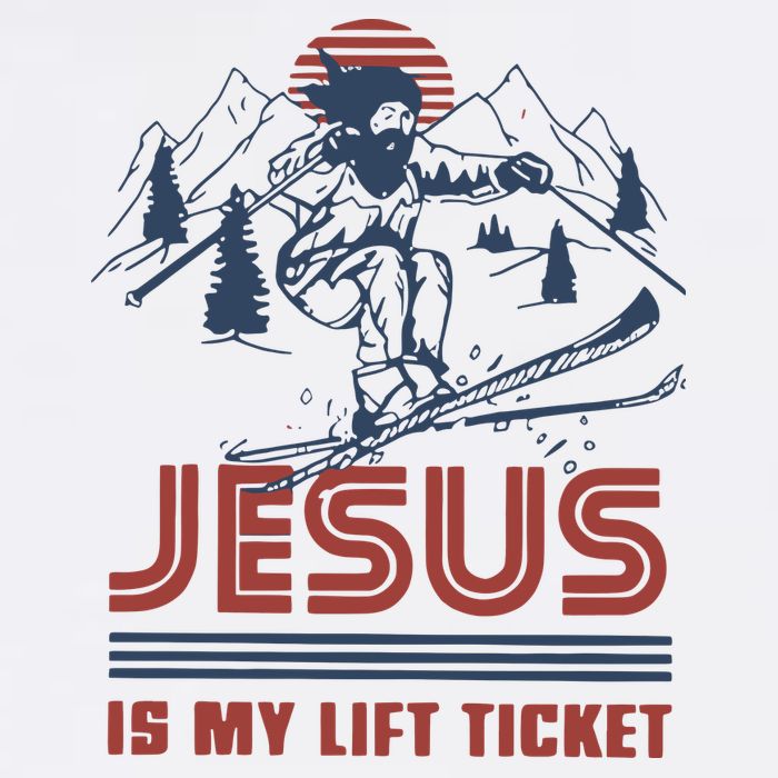 Jesus Is My Lift Ticket Retro Skiing Funny God 11oz C Handle Ceramic Mug