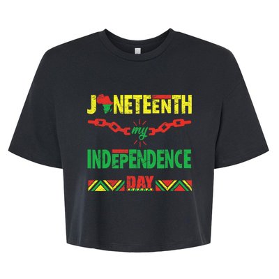 Juneteenth is my independence day tee for wo and  Bella+Canvas Jersey Crop Tee