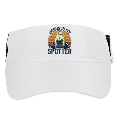 Jesus Is My Spotter Retro Vintage Jesus Gift Adult Drive Performance Visor