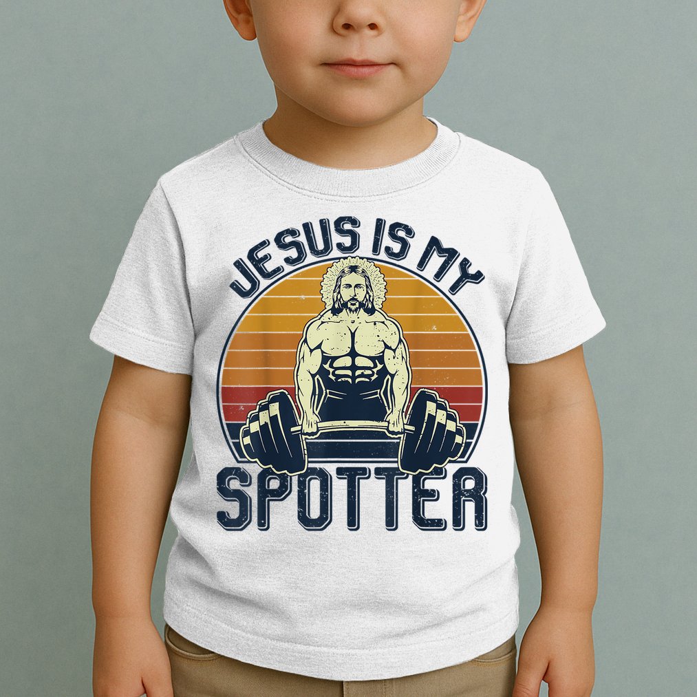 Jesus Is My Spotter Retro Vintage Jesus Gift Toddler T-Shirt