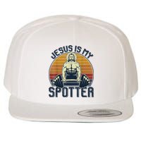 Jesus Is My Spotter Retro Vintage Jesus Gift Wool Snapback Cap