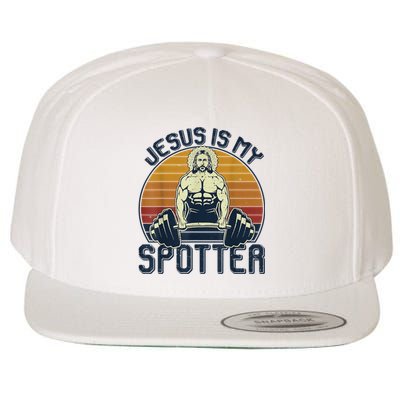 Jesus Is My Spotter Retro Vintage Jesus Gift Wool Snapback Cap