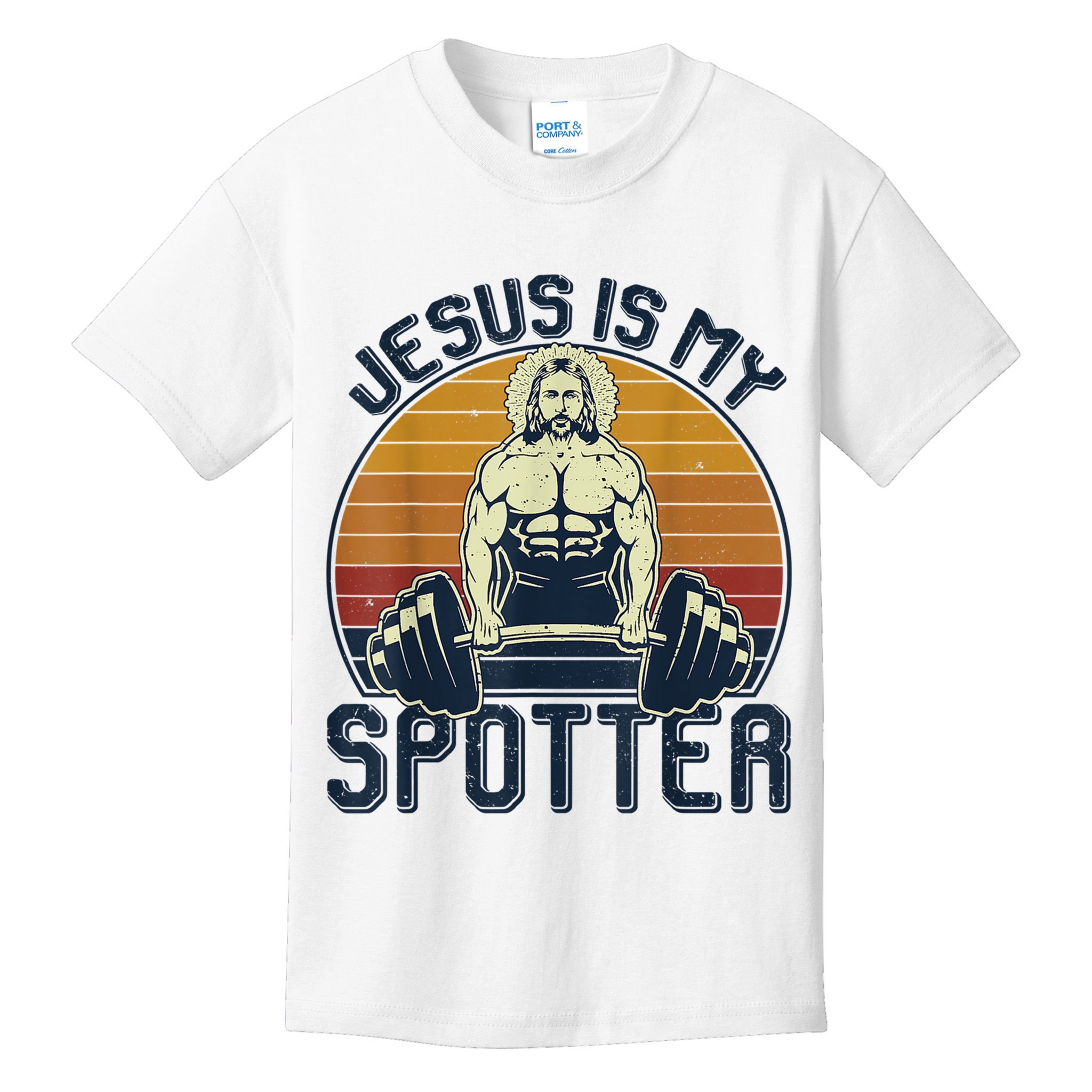 Jesus Is My Spotter Retro Vintage Jesus Gift Kids T-Shirt