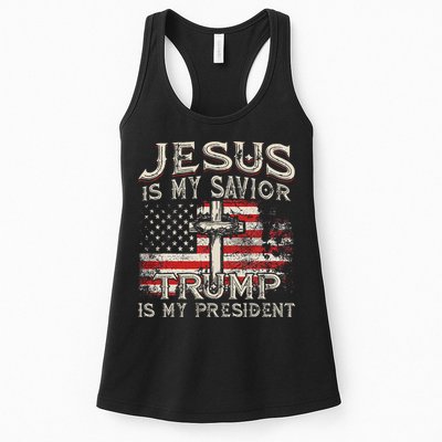 Jesus Is My Savior Trump Is My President Womens Tank Top