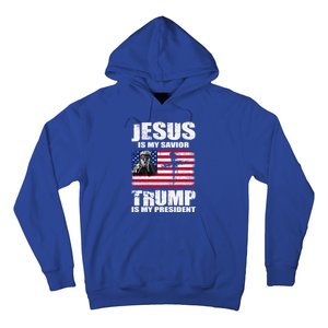 Jesus Is My Savior Trump Is My President Trump 2024 Usa Flag Great Gift Hoodie