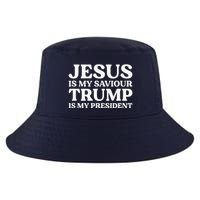 Jesus Is My Saviour Trump Is My President Election Slogan Cool Comfort Performance Bucket Hat